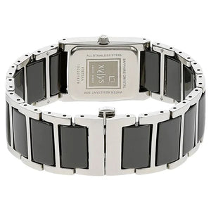 Xylys Quartz Analog Black Dial Stainless Steel & Ceramic Strap Watch for Women
