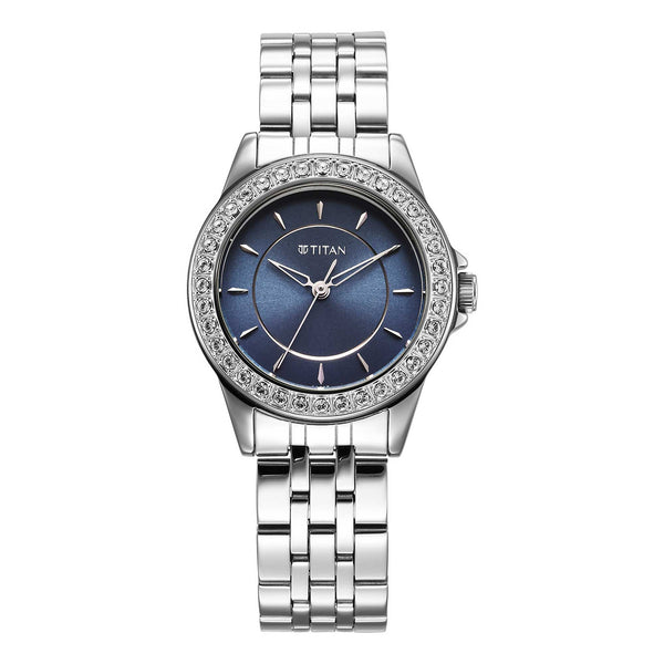 Titan Women Brass Round Shape Watches(9798SM06)