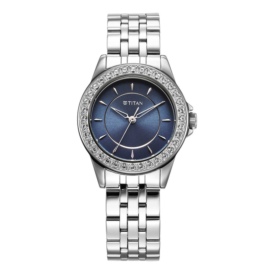 Titan Women Brass Round Shape Watches(9798SM06)