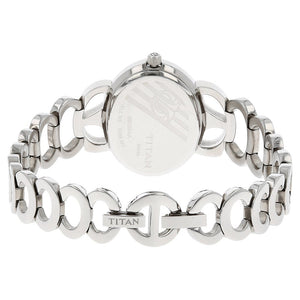 Titan Quartz Analog Silver Dial Stainless Steel Strap Watch for Women