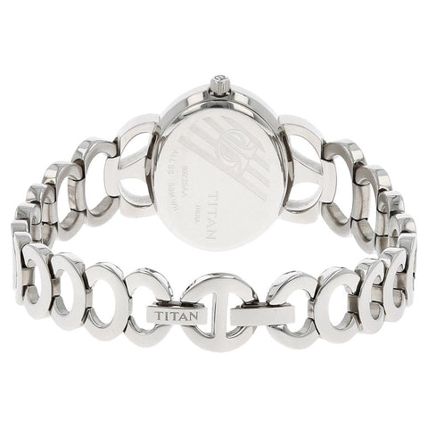 Titan Quartz Analog Silver Dial Stainless Steel Strap Watch for Women