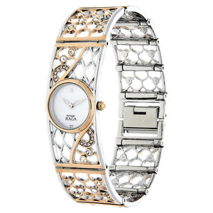 Titan Raga White Dial Women Watch With Metal Strap