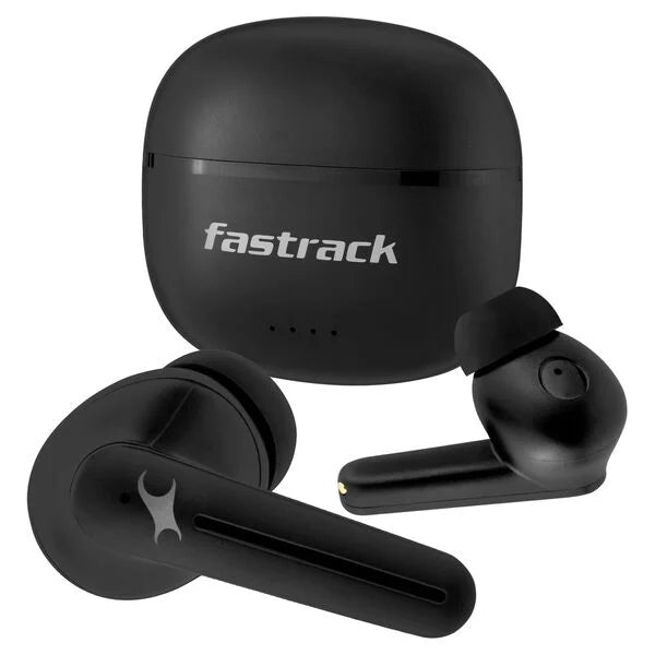 Fastrack Reflex Vybe White: HD Health & Wellness Tracker + Fastrack FPods FX100 40Hrs Playtime Truly Wireless Black Ear Buds 13 mm Deep Bass Drivers Quad Mic NitroFast Charge