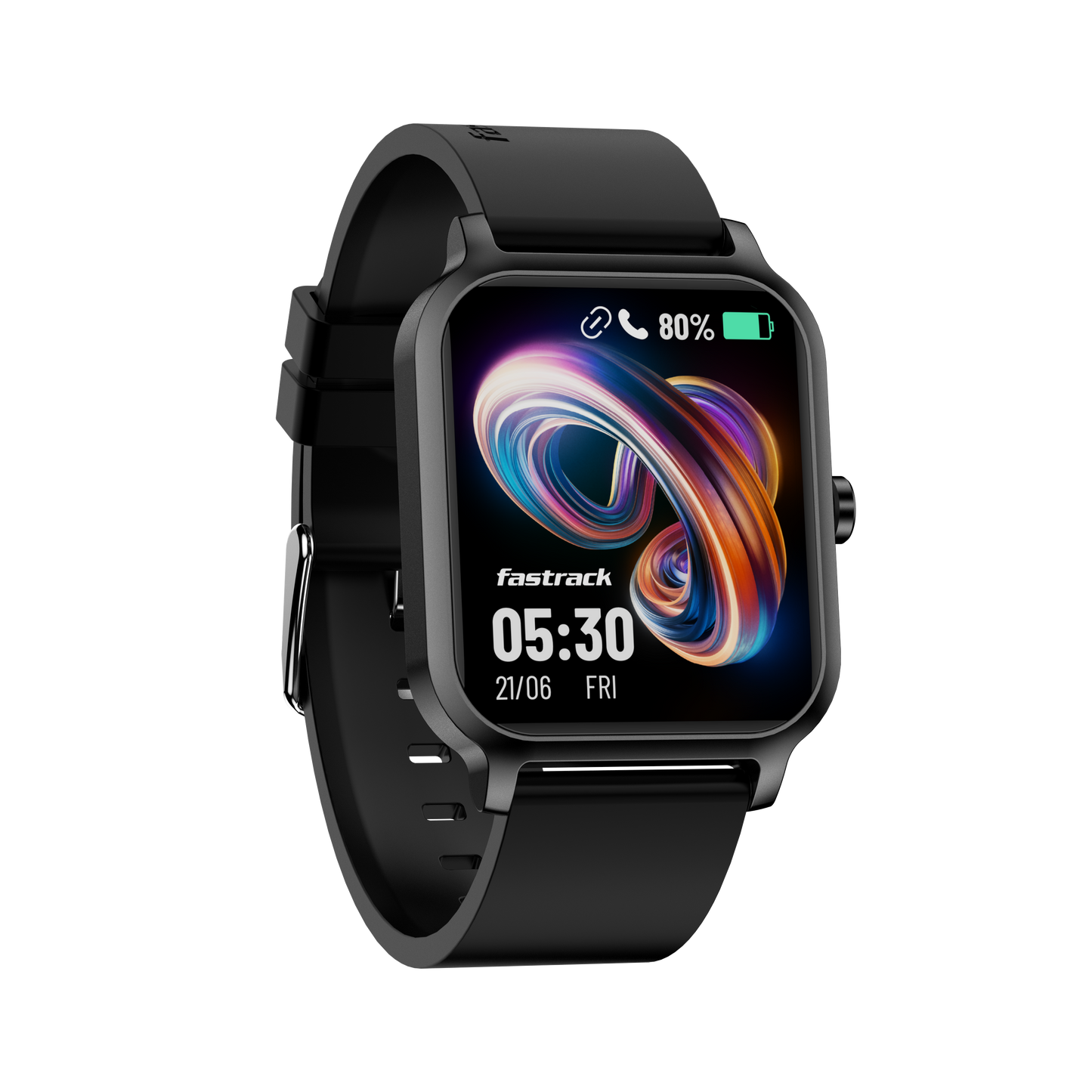 Fastrack Revoltt FS1 Black Smartwatch with 1.83'' UltraVU Display |SingleSync Bluetooth Calling |Fast Charge |110+ Sports Mode |200+ Watch Faces |IP68 Smartwatch