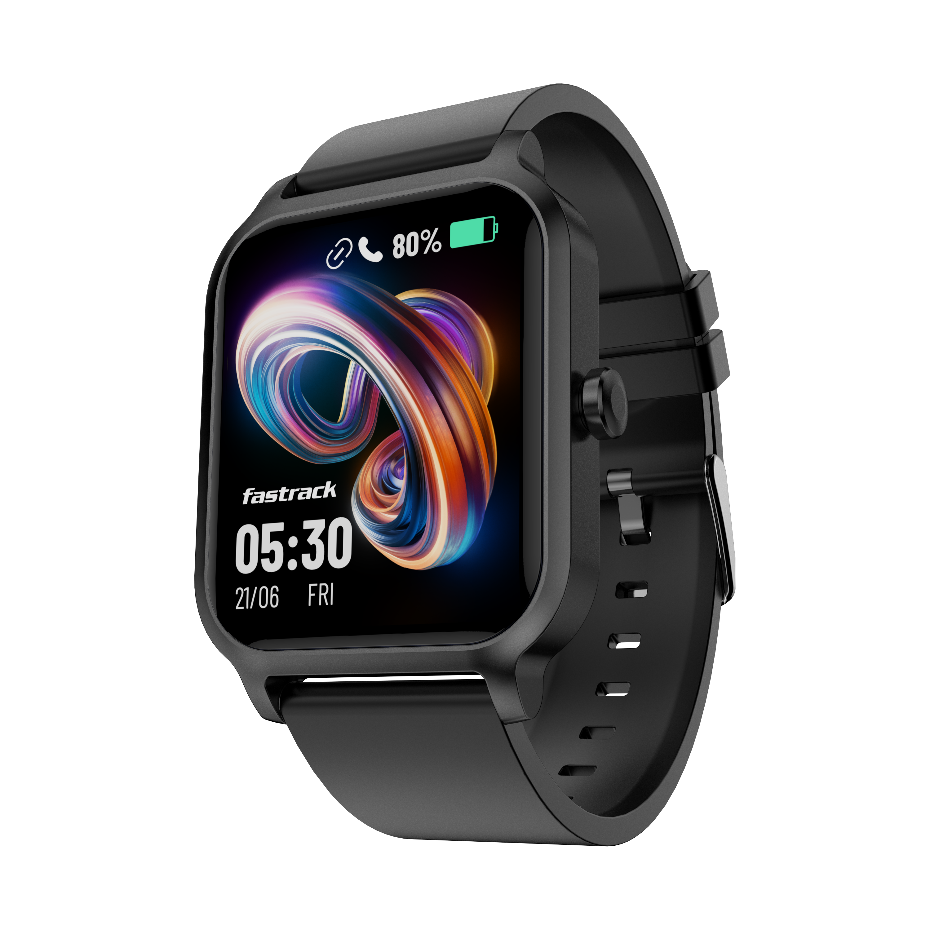 Fastrack Revoltt FS1 Black Smartwatch with 1.83'' UltraVU Display |SingleSync Bluetooth Calling |Fast Charge |110+ Sports Mode |200+ Watch Faces |IP68 Smartwatch