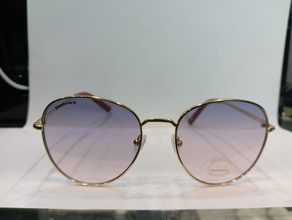 Shiny Gold Round Unisex Sunglasses M255BU2V