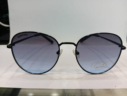 Shiny Black Round Unisex Sunglasses M255BU3V