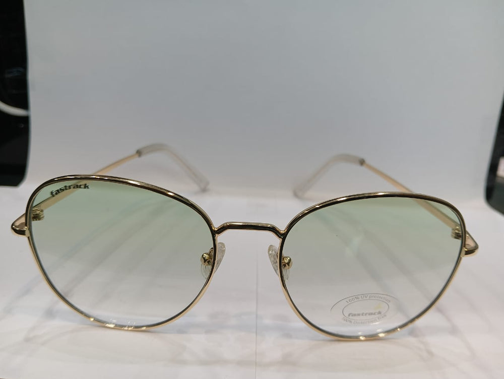 Shiny Gold Round Unisex Sunglasses  M255GR5