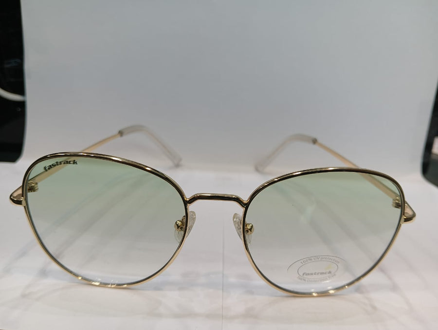 Shiny Gold Round Unisex Sunglasses  M255GR5