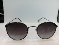 Shiny Black Round Unisex Sunglasses M257GY9V
