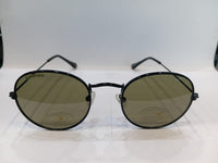 Shiny Black Round Unisex Sunglasses  M259GR6P