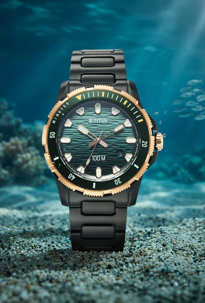 Titan Zero Hour Diver's Green Dial Watch