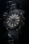 Titan Zero Hour Diver's Black Dial FKM Strap Watch