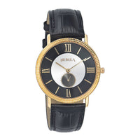 Titan Nebula Vintage 18k Gold Analog with Offset Seconds Leather Strap Watch for Men