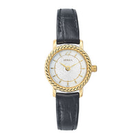 Titan Nebula Vintage 18k Gold Analog Leather Strap Watch for Men