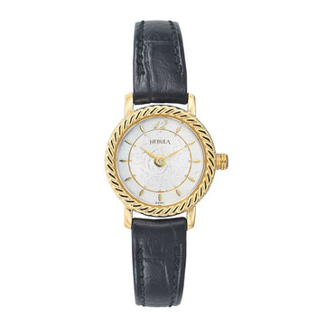Titan Nebula Vintage 18k Gold Analog Leather Strap Watch for Men