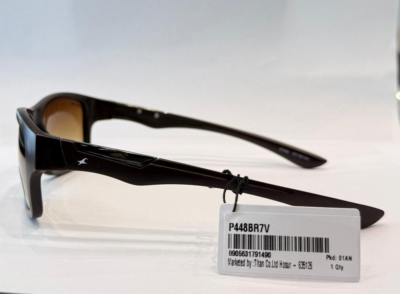 Brown Square Rimmed Sunglasses From Fastrack (P448BR7)