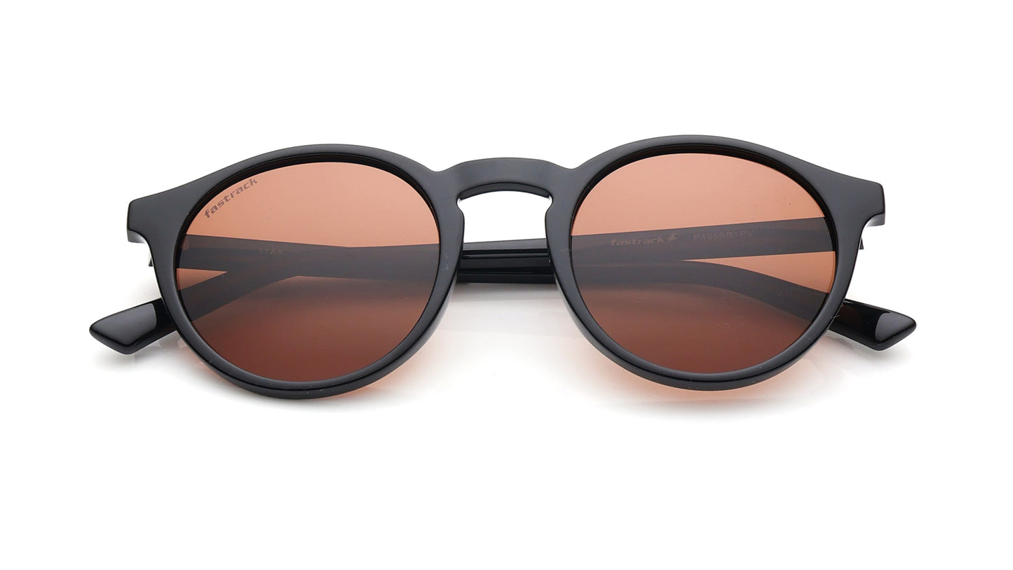 Fastrack Brown Round Sunglasses for Unisex