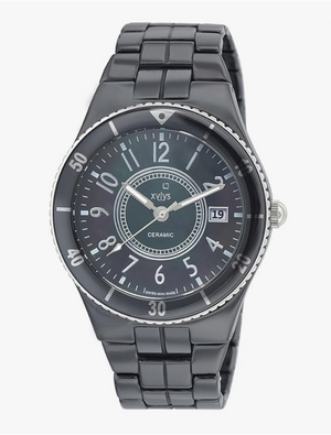 Xylys Quartz Analog with Date Black Dial Ceramic Strap Watch for Women