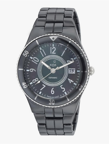 Xylys Quartz Analog with Date Black Dial Ceramic Strap Watch for Women