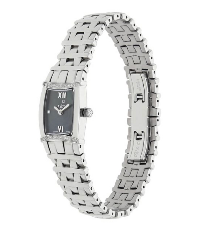 Xylys Quartz Analog Black Dial Metal Strap Watch for Women