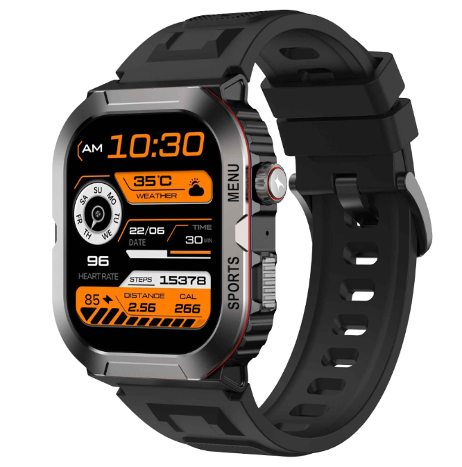 Fastrack Xtreme S1 with 1.43cm AMOLED Display, Rugged Design, SingleSync BT Calling, Functional Crown with Black Strap 38193KP01