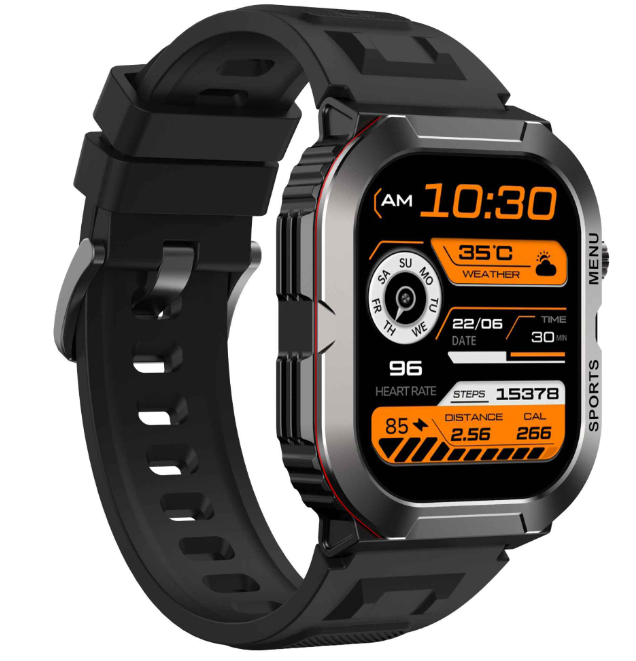 Fastrack Xtreme S1 with 1.43cm AMOLED Display, Rugged Design, SingleSync BT Calling, Functional Crown with Black Strap 38193KP01