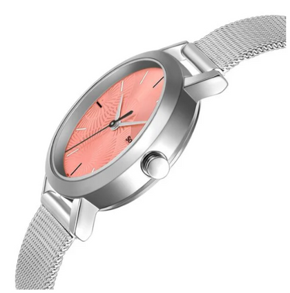 Sonata Linnea Pink Dial Women Watch With Stainless Steel Strap