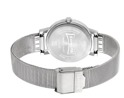 Sonata Linnea Pink Dial Women Watch With Stainless Steel Strap