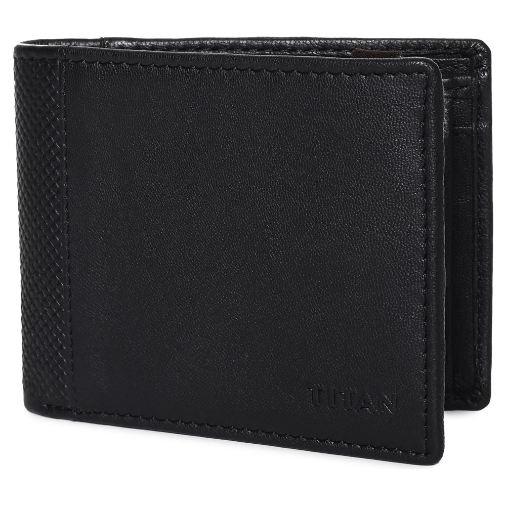 Titan Black Bifold Leather Wallet for Men