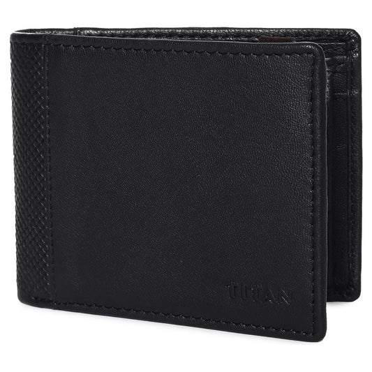 Titan Black Bifold Leather Wallet for Men