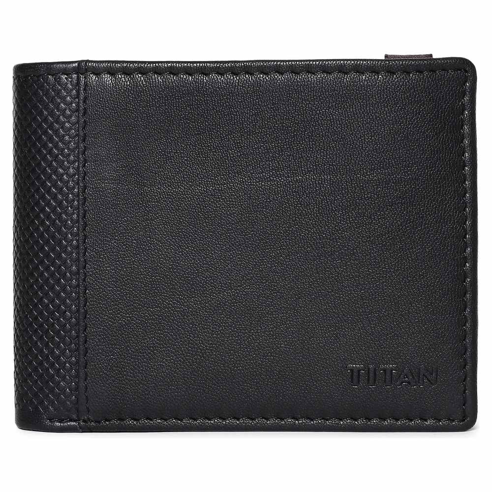 Titan Black Bifold Leather Wallet for Men