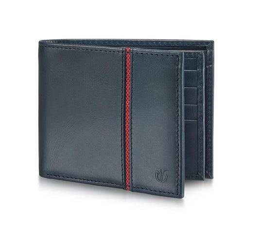 Titan Blue Bifold Leather Wallet for Men