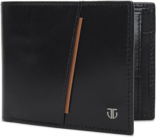 Titan Black Bifold Leather RFID Protected Wallet for Men