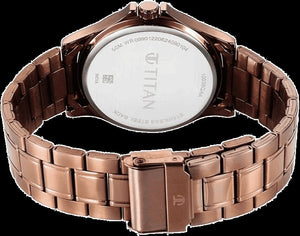 Titan Karishma Quartz Analog with Date Black Dial Stainless Steel Strap Watch For Men  10038QM01