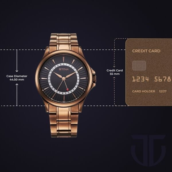 Titan Karishma Quartz Analog with Date Black Dial Stainless Steel Strap Watch For Men  10038QM01