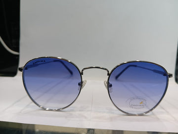 Shiny Light Gun Round Unisex Sunglasses  M257BU4