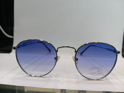 Shiny Light Gun Round Unisex Sunglasses  M257BU4